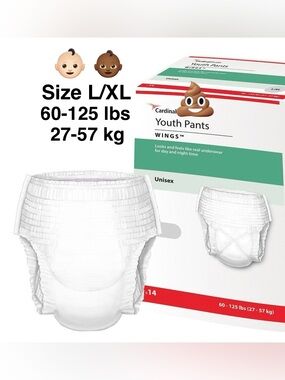 14 Cardinal Health L/XL 60-125 lbs Youth Pull-Up Pants Unisex